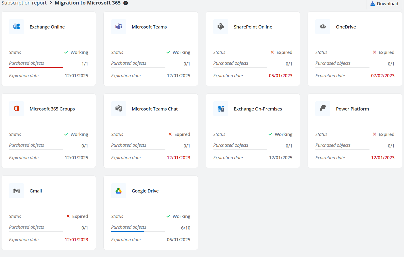 Migration to Microsoft 365 tab.