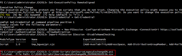 GetSourceLegacyExchangeDN.ps1 script GetSourceLegacyExchangeDN.ps1 script