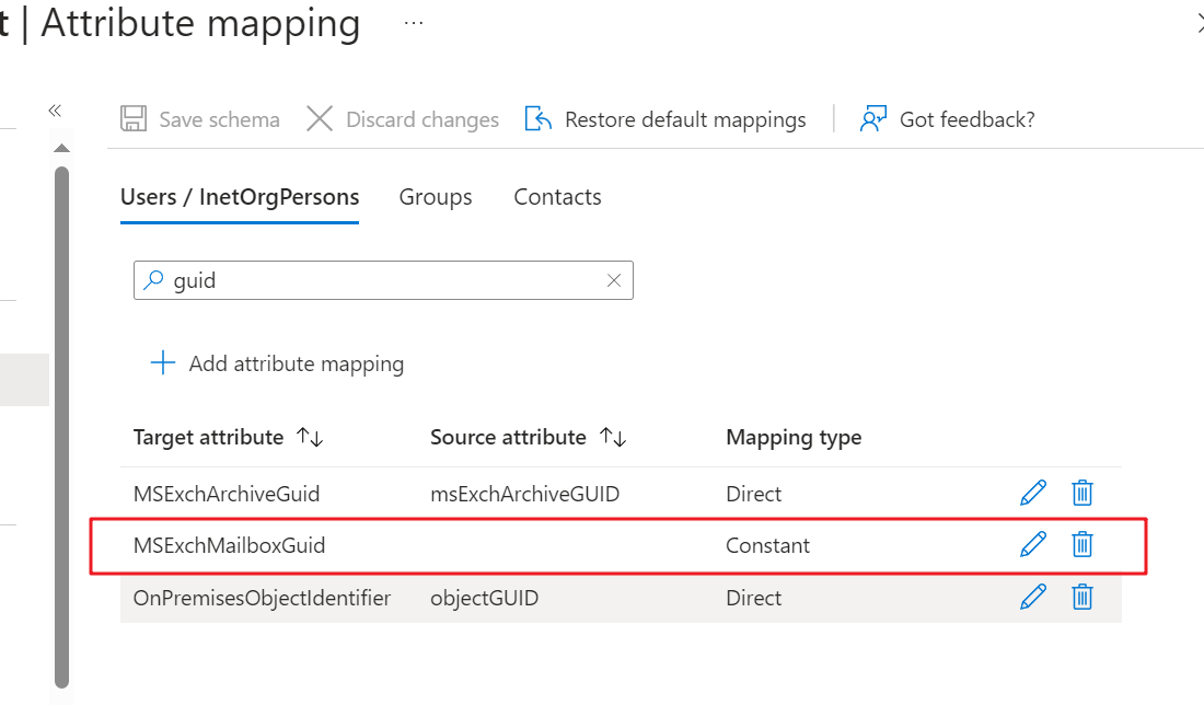 Attribute mapping page. Attribute mapping page.
