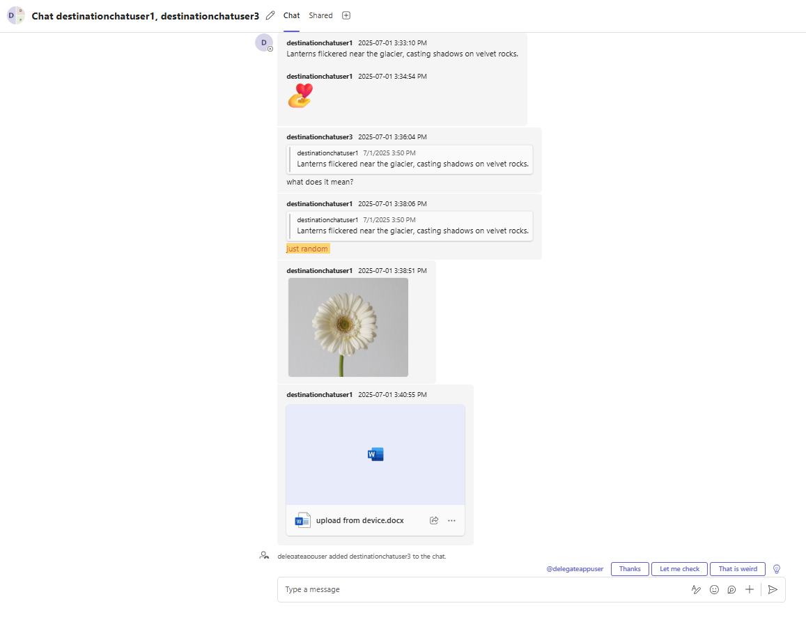 Destination 1:1 chat. Destination 1:1 chat.