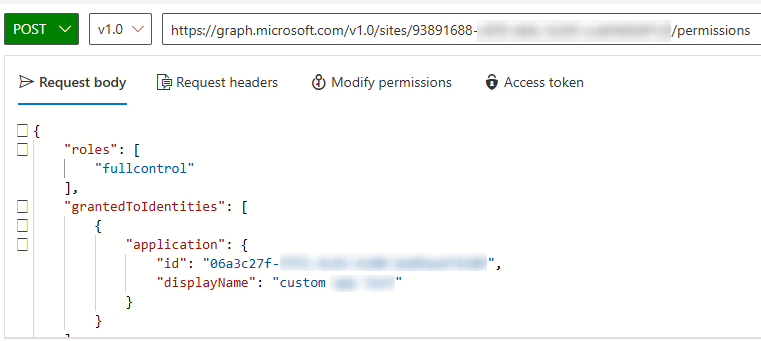 A sample of the Request body content.