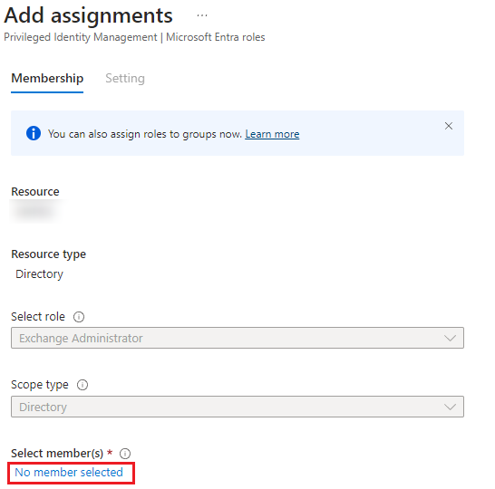 Clicking the button to select a member.