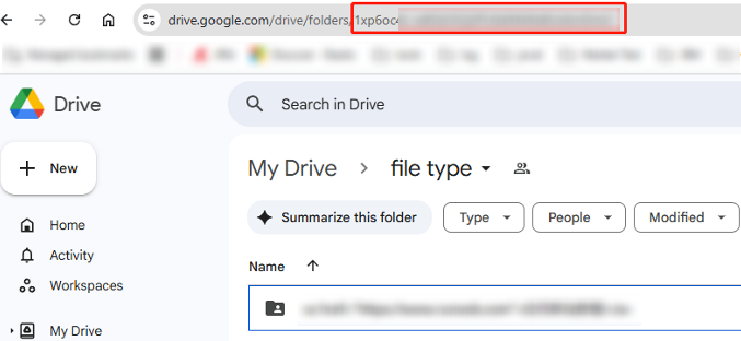 A sample of a folder's unique ID. A sample of a folder's unique ID.