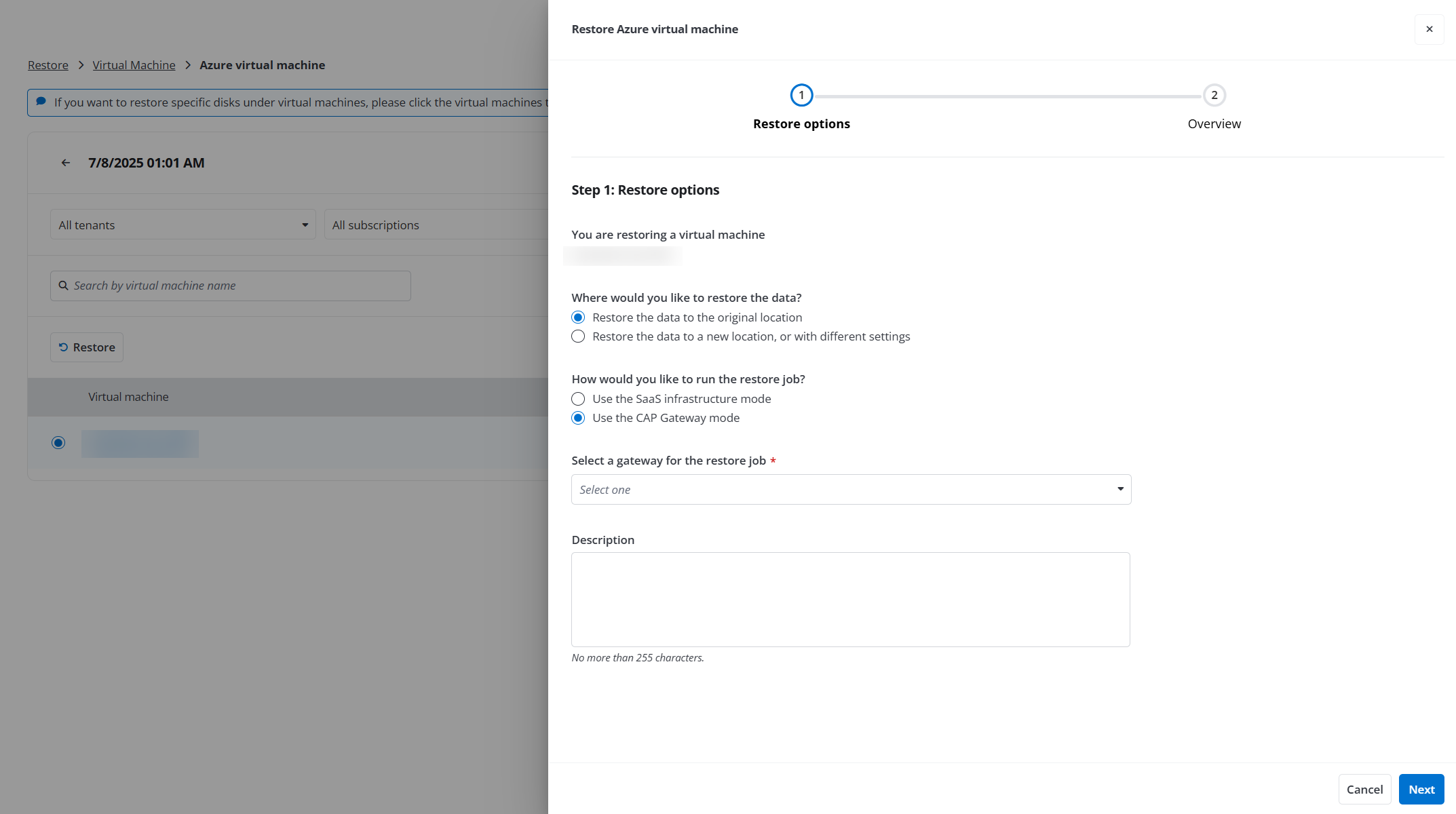 Step 1: Restore options. Step 1: Restore options.