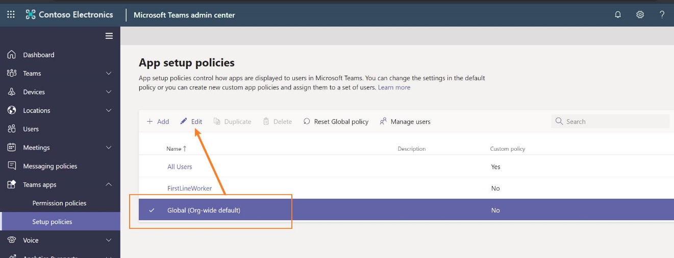 Edit the Global (Org-wide default) policy. Edit the Global (Org-wide default) policy.