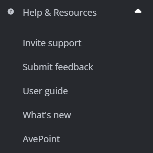 The Help & Resources section.