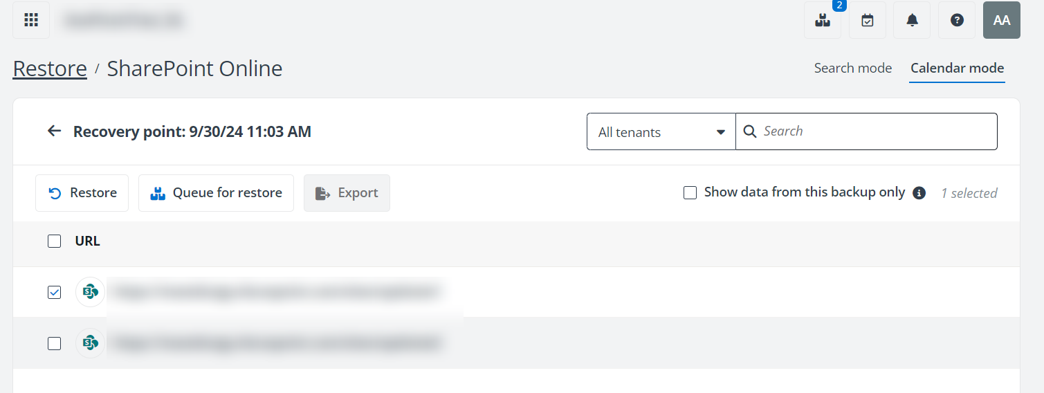 Add site collections for batch restore. Add site collections for batch restore.