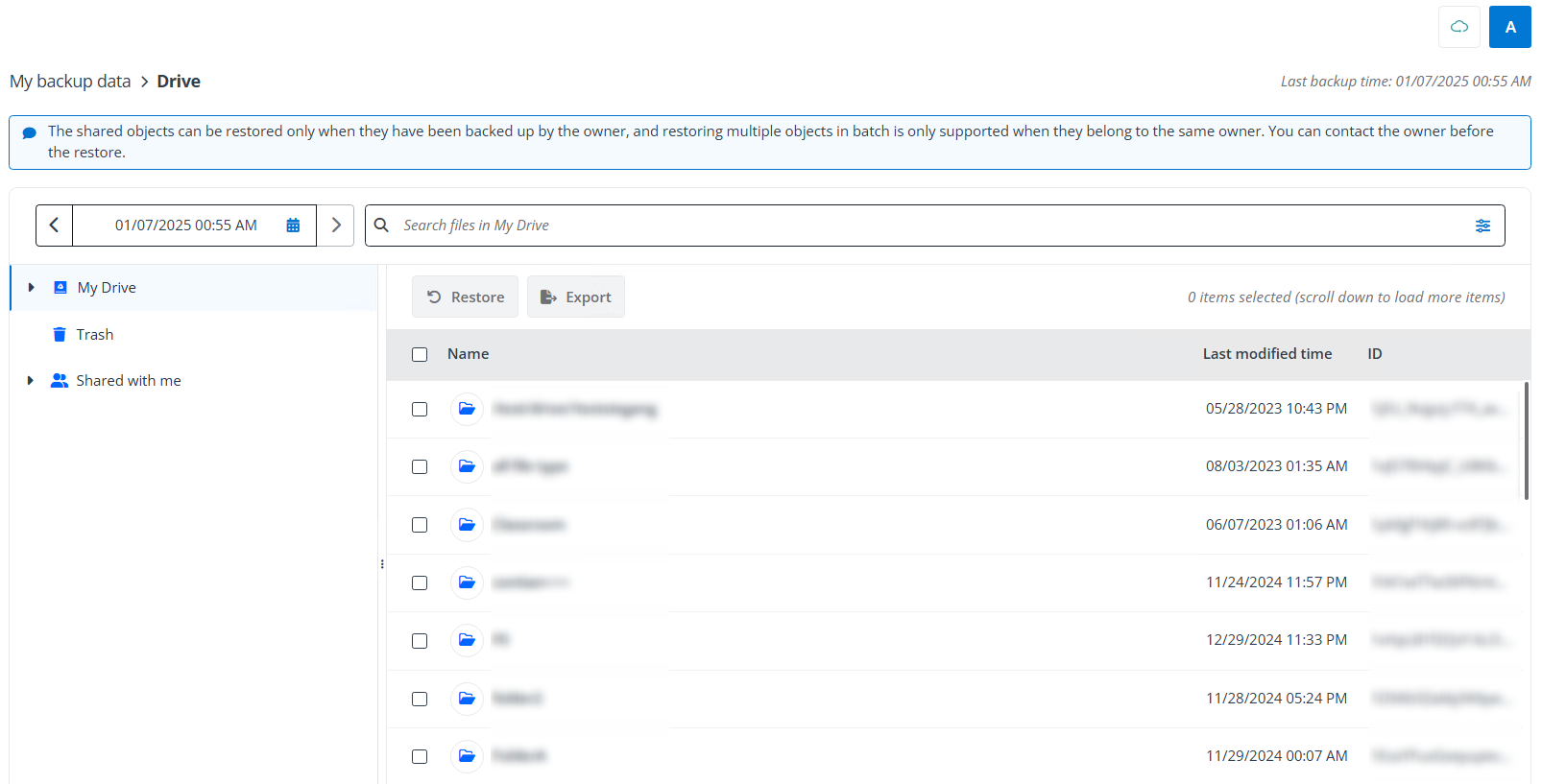 The Drive page. The Drive page.