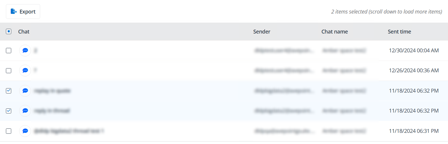 Clicking the Export button. Clicking the Export button.