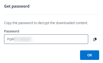 Copying the password. Copying the password.