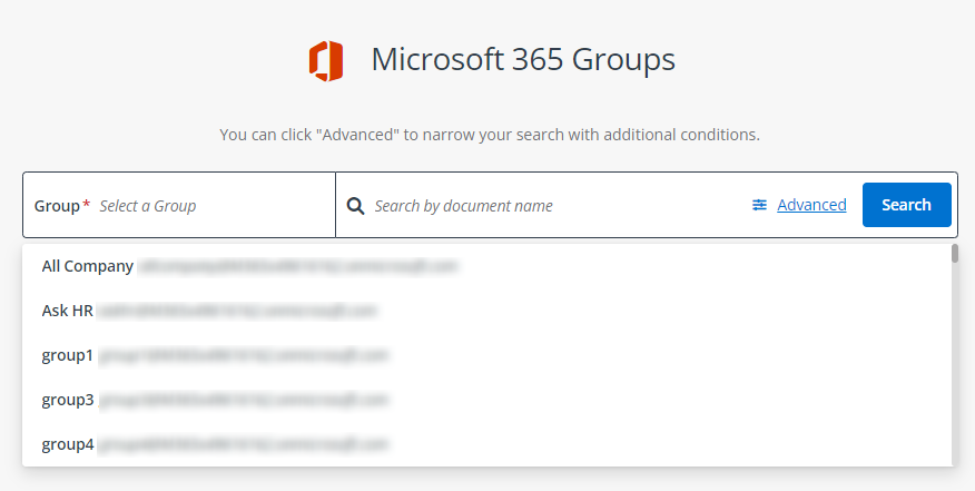 Searching a Group to recover data. Searching a Group to recover data.
