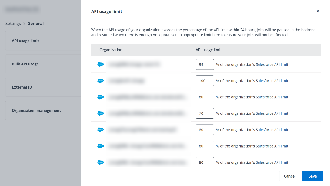 Configure the API limit. Configure the API limit.