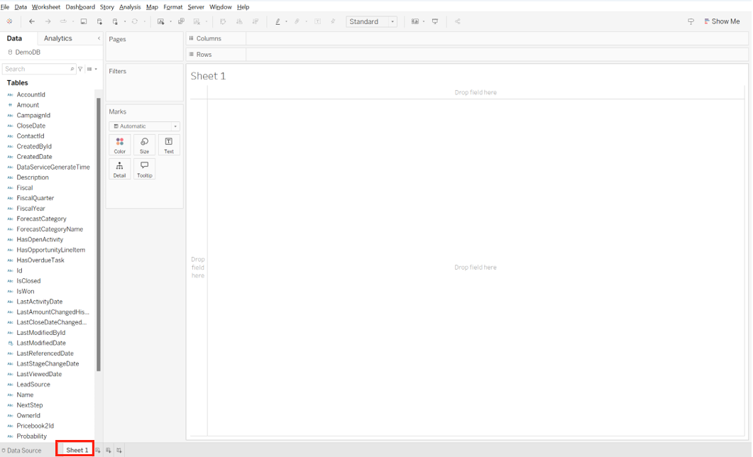 Open Sheet 1. Open Sheet 1.